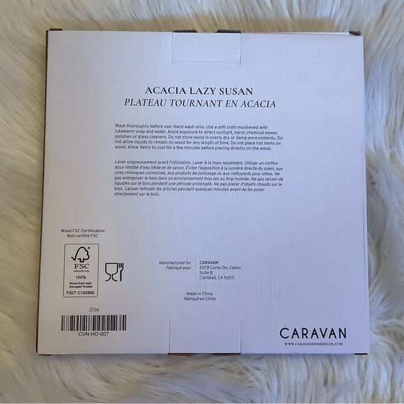 Caravan Acacia Lazy Susan - New in Box - Picture 4 of 6